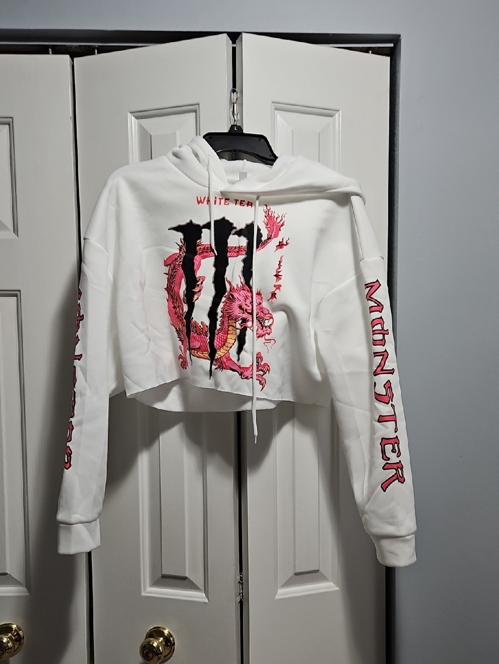 Tik Tok Shop Cropped Monster Engery Drink Hoodie